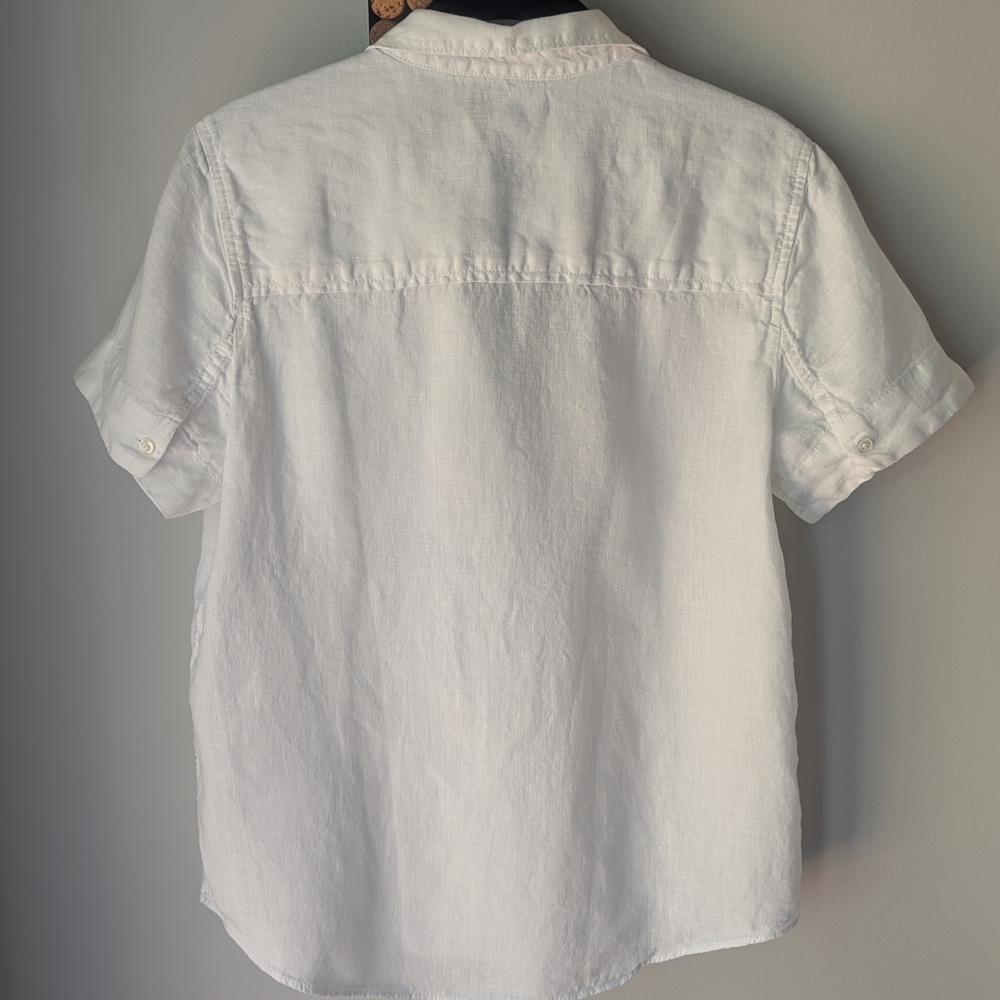 J. Crew Women's Casual White Linen pullover top - Picture 3 of 7